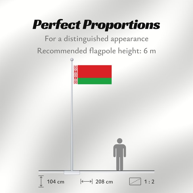 Flag Proportions: Belarus variant A variant of the national flag of Belarus with 2 red stripes who borders the ornament pattern Bélarus (variante) Bielorrusia (variante) Belarus (Variante) Bielorussia (variante)