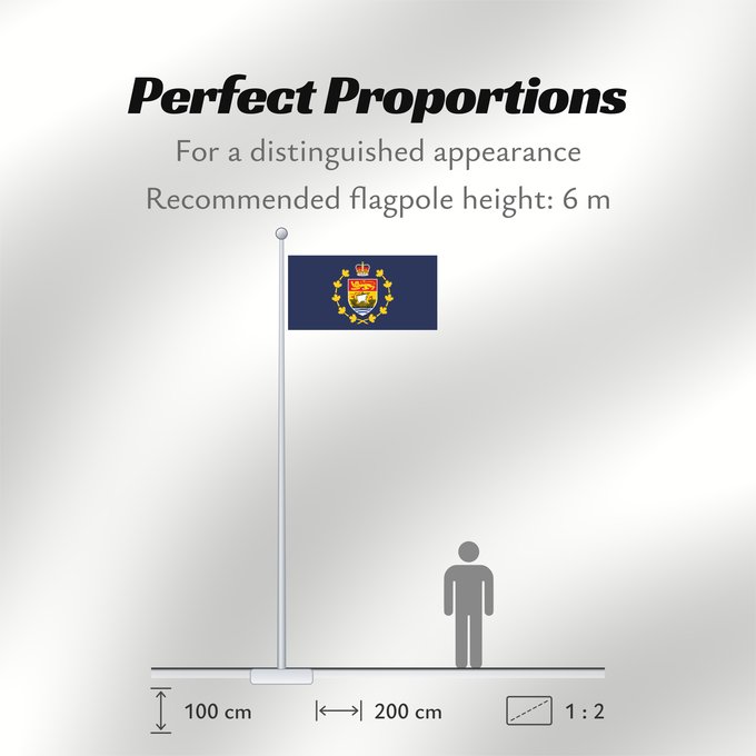 Flag Proportions: Lieutenant-Governor of New Brunswick Lieutenant-gouverneur du Nouveau-Brunswick Teniente Gobernador de Nuevo Brunswick Lieutenant-Gouverneur von New Brunswick Luogotenente Governatore del Nuovo Brunswick