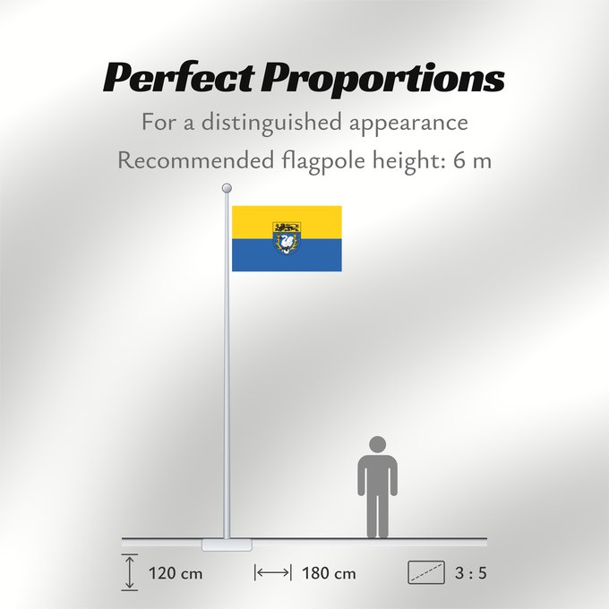 Flag Proportions: Staedteregion Aachen German district of Aachen L arrondissement allemand d Aix-la-Chapelle Región de Aquisgrán Kreises Aachen Der Kreis führt eine Flagge mit den Farben gelb und blau Regione di Aquisgrana