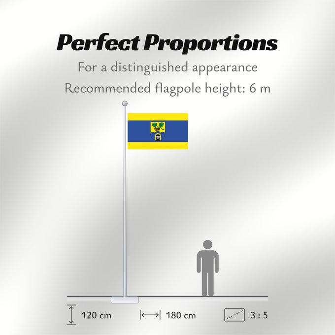 Flag Proportions: Sprockhoevel Beschreibung der Flagge Von Gelb zu Blau zu Gelb im Verhältnis 1 3 1 quergestreift