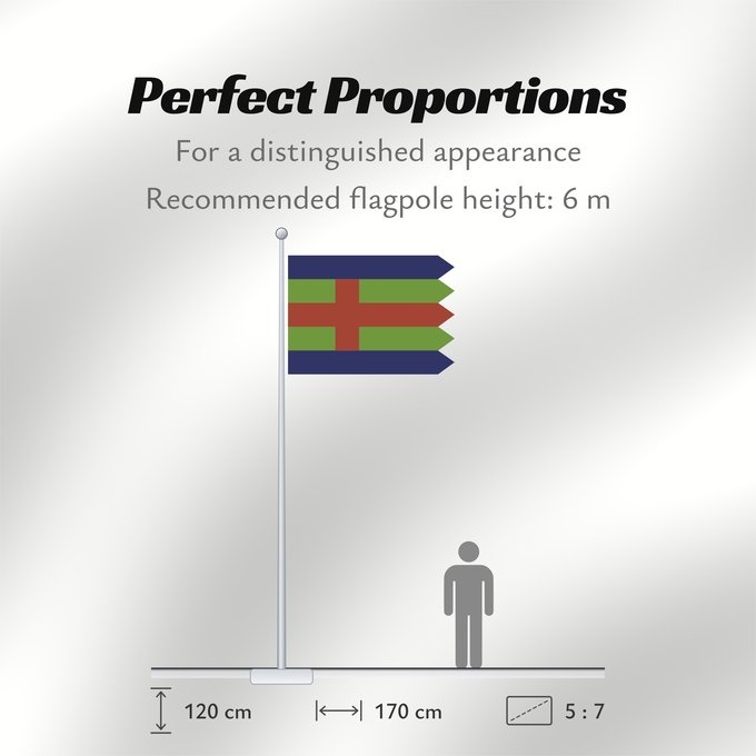 Flag Proportions: Jutland Jutlandic banner Jutland (proposé en 1975) Jutlandia (propuesta 1975) Jütland (Vorschlag 1975) Jutland (proposta 1975) Den Jydske Fane