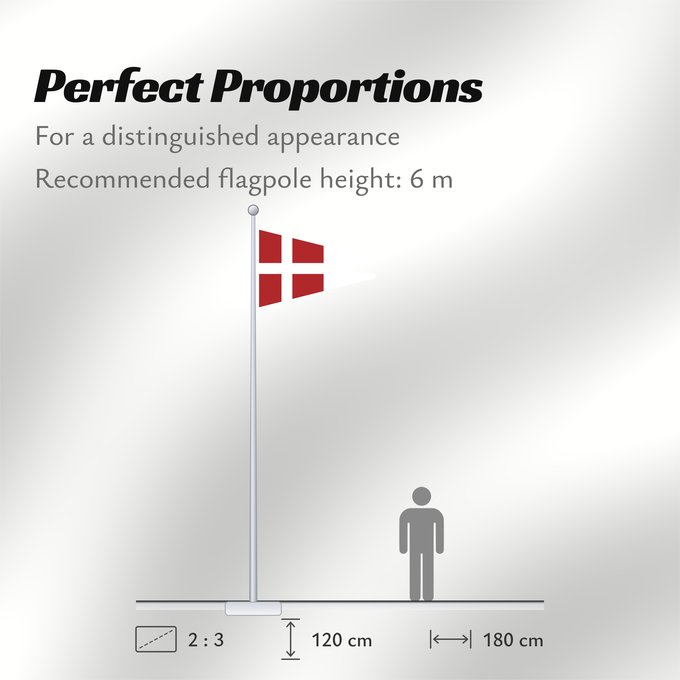Flag Proportions: Naval Rank Flag of Denmark - Chief of Squadron Danish naval rank flag for the Chief of Squadron Eskadrechefsstander