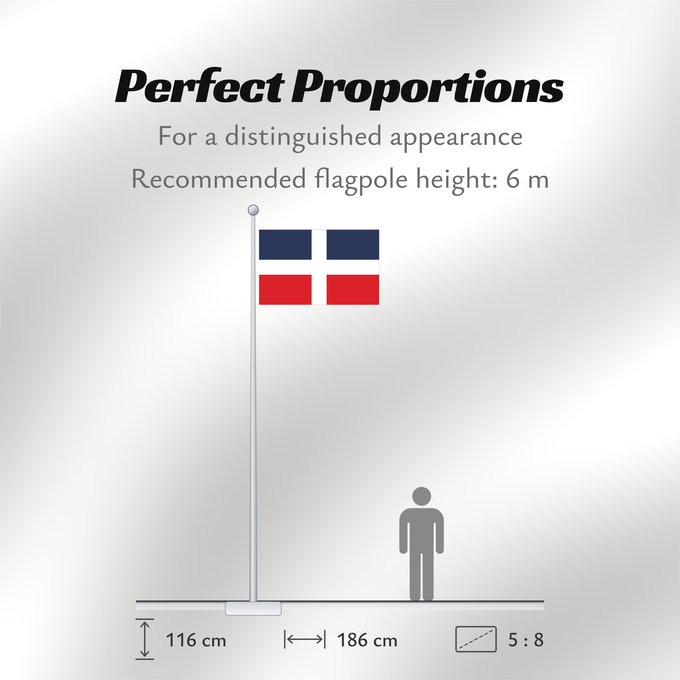 Flag Proportions: Dominican Republic up to 1844 Dominican Republic (up to 1844) République dominicaine (jusqu'en 1844) República Dominicana (hasta 1844) Dominikanische Republik (bis 1844) Repubblica Dominicana (fino al 1844) Historical flag of the Dominican Republic up t