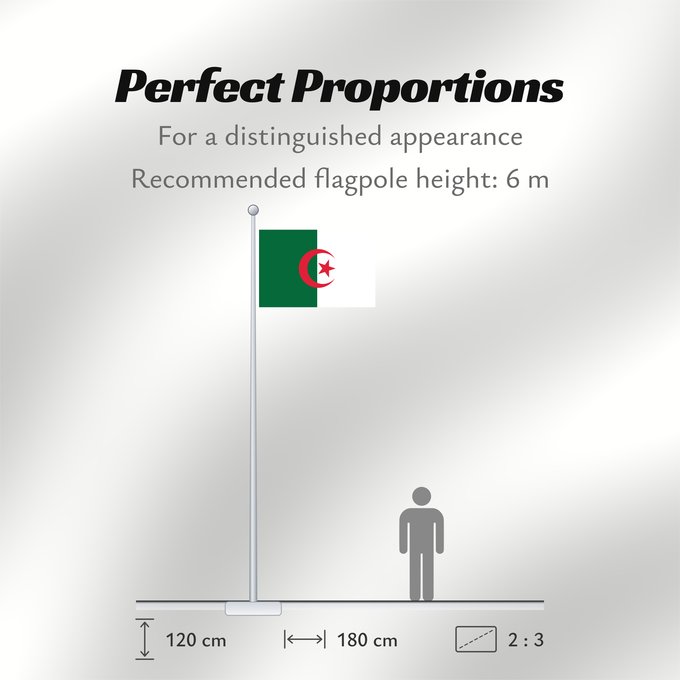 Flag Proportions: Algeria L Algérie Argelia Algerien Dell Algeria Algerije Argélia Algierii Vo Algérie علم الجزائر Σημαία της Αλγερίας Alĝerio Algerian דגל אלג יריה Algéria Aljazair アルジェリアの国旗 Asenǧaq n Dzayer 알제리의 국기 Drapèu d Argeria Флаг Алжира Alžirije Algeriets ⴰⵏⴰⵢ ⴰⴷⵣ