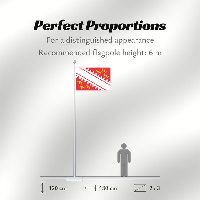 Flag Proportions: Alsace L’Alsace Alsacia Französischen Region Elsass Alsazia