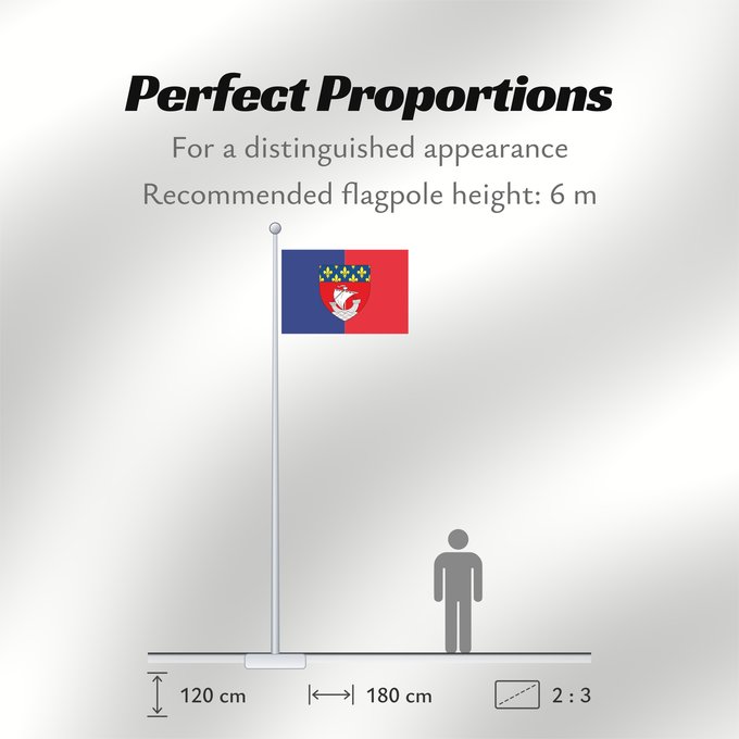 Flag Proportions: Paris with shield Paris avec blason París con escudo Paris mit Wappen Parigi con stemma Vectorized image of the FOTW site flag of Paris