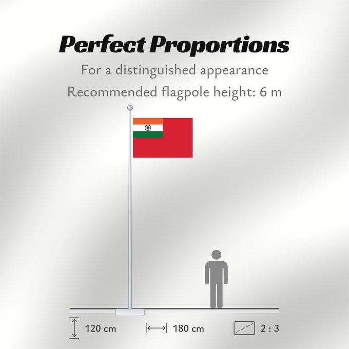Flag Proportions: Civil Ensign of India	India - Civil Ensign	Inde - Pavillon Civil	India - Pavellón Civil	Indien - Zivilschiffsflagge	India - Bandiera Civile