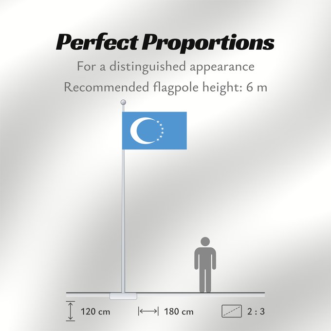 Flag Proportions: Iraqi Turkmen Turkmen Drapeau des Turkmènes d'Irak Bandera de los turcomanos iraquíes Turkmenenflagge Bandiera dei turcomanni iracheni Türkmen baýdagy