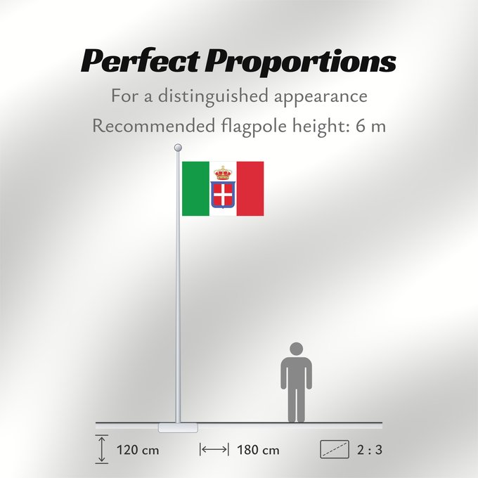 Flag Proportions: Italy  1861-1946  crowned	It is easy to put a border around this flag image	Italie (1861-1946) (couronnée)	Italia (1861-1946) (coronada)	Italien (1861-1946) (bekrönt)	Italia (1861-1946) (incoronata)