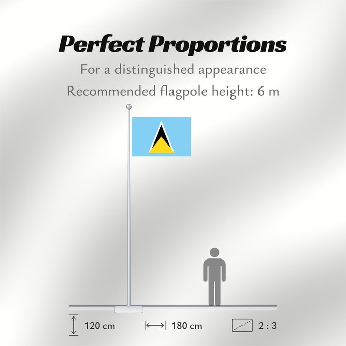 Flag Proportions: Saint Lucia	Sainte-Lucie	Santa Lucía	Saint Lucias	St. Lucia	Santa Llucía	Sent Lisi	სენტ-ლუსიას დროშა	Sen Lusia	Флаг Сент-Люсии	Saint Lucije