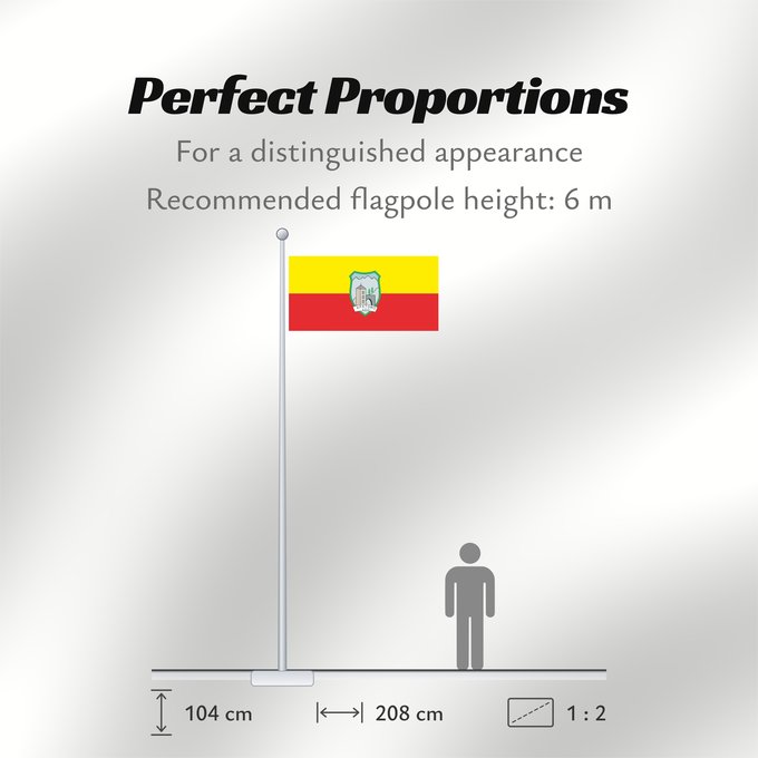 Flag Proportions: Kratovo Municipality, North Macedonia Kratovo Municipality, Macedonia Municipalité de Kratovo Municipio de Kratovo Gemeinde Kratovo Comune di Kratovo Знаме на Општина Кратово