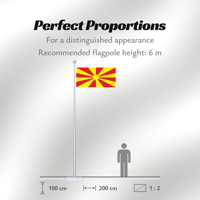 Flag Proportions: Proposal of Macedonia - 8 One of the first 12 flag proposals for a new flag of Macedonia 1995 Macédoine (proposition 8 de 1995) Macedonia (propuesta 8 de 1995) Nordmazedonien (Vorschlag 8 von 1995) Macedonia (proposta 8 del 1995) Едно од вкупноте 12 пред