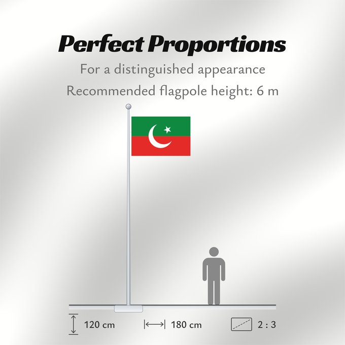 Flag Proportions: Pakistan Tehreek-e-Insaf 2 3 ratio flag of the Pakistan Tehreek-e-Insaf