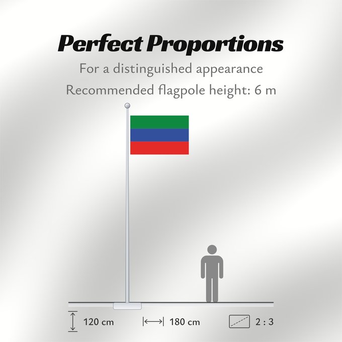 Flag Proportions: FlagofDaghestan	Dagestan	République du Daguestan	República de Daguestán	 Republik Dagestan	Repubblica del Daghestan