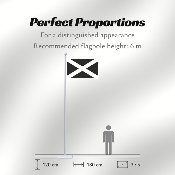Flag Proportions: Black St. Andrew White on black St Croix de Saint-André (Blanc sur Noir) Cruz de San Andrés (Blanco sobre Negro) Andreaskreuz (Weiß auf Schwarz) Croce di Sant'Andrea (Bianco su Nero) Чёрный флаг с белым Андреевским крестом