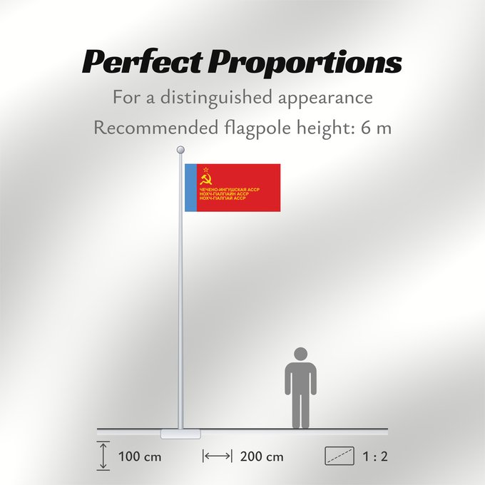Flag Proportions: Chechen-Ingush ASSR	ASSR tchétchéno-ingouche	ASSR Checheno-Ingusha	Tschetscheno-Inguschische ASSR	ASSR Ceceno-Inguscena	Байракх Нохч-ГӀалгӀайн АССР	ჩეჩნეთ-ინგუშეთის ასსრ-ს დროშა	Флаг Чечено-Ингушской АССР