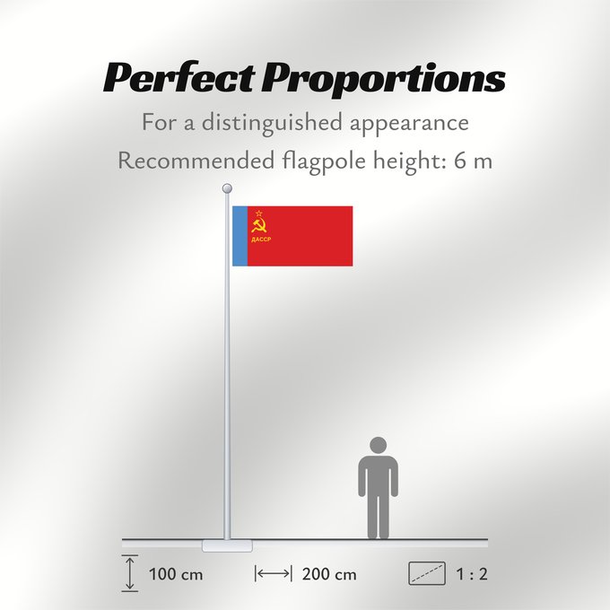 Flag Proportions: Dagestan ASSR ASSR du Daghestan ASSR de Daguestán ASSR del Daghestan Dagestanin ASNT n Флаг Дагестанской АССР
