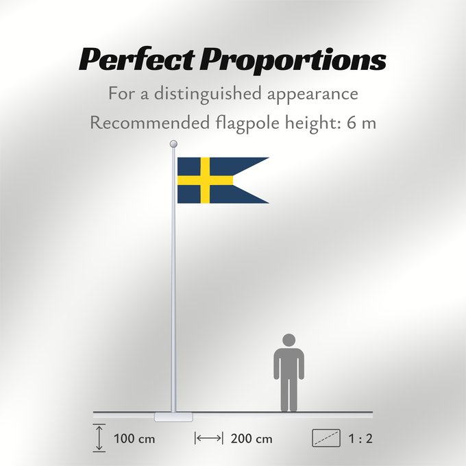 Flag Proportions: Sweden 1562–1650 Swallow-tailed flag used between the reign of Gustav I of Sweden until c Suède (1562–1650) Suecia (1562–1650) Schweden (1562–1650) Svezia (1562–1650)