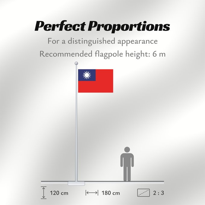 Flag Proportions: Republic of China	Republic of China  Taiwan	République de Chine	República de China	Republik China  Taiwan	Repubblica di Cina	Republiek China	República da China	Republiki Chińskiej	Lýðveldi Postaulín Flagg	علم جمهورية الصين الوطنية	ཀྲུང་ཧྭ་དམངས་ཁབ དང་ལྕོག	