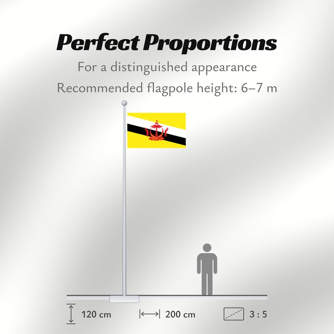 Flag Proportions: Brunei	Brunei Darussalam	Brunéi	علم بروناي	Bruneis	Brunein	브루나이의 국기	Bruney	Brunei / بنديرا بروني	ဘရူနိုင်းနိုင်ငံ၏ အလံတော်	Флаг Брунея	Bruneja	புரூணை கொடி	ธงชาติบรูไนดารุสซาลาม	Watawat Brunay	Cờ Brunei	​文莱国旗