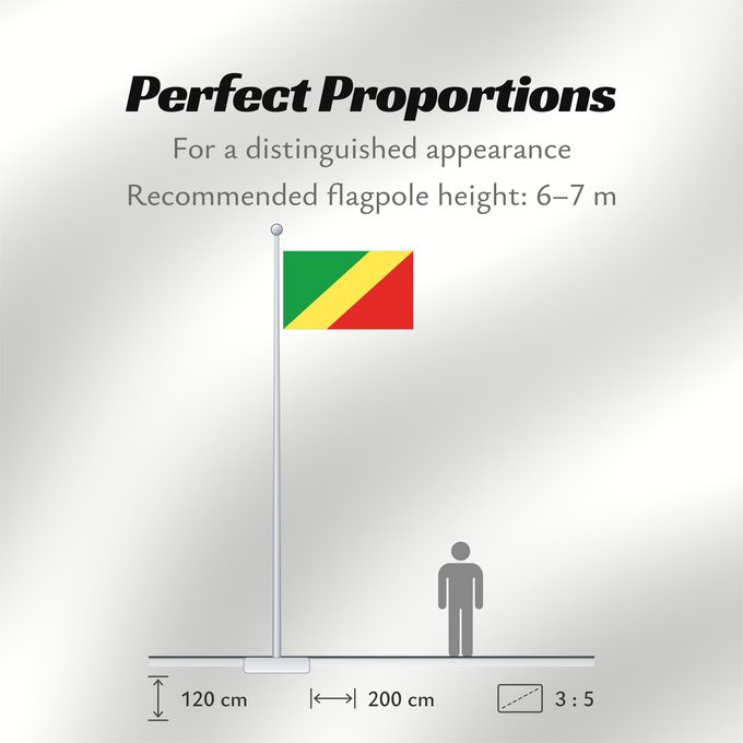 Flag Proportions: Republic of the Congo Congo République du Congo República del Congo Republik Kongo Repubblica del Congo República do Congo علم الكونغو Banniel Republik Kongo La Respubliko Kongo Kongoar bandera پرچم جمهوری کنگو Dalapo ya Repubilika ya Kongo Bɛndɛ́lɛ ya Re