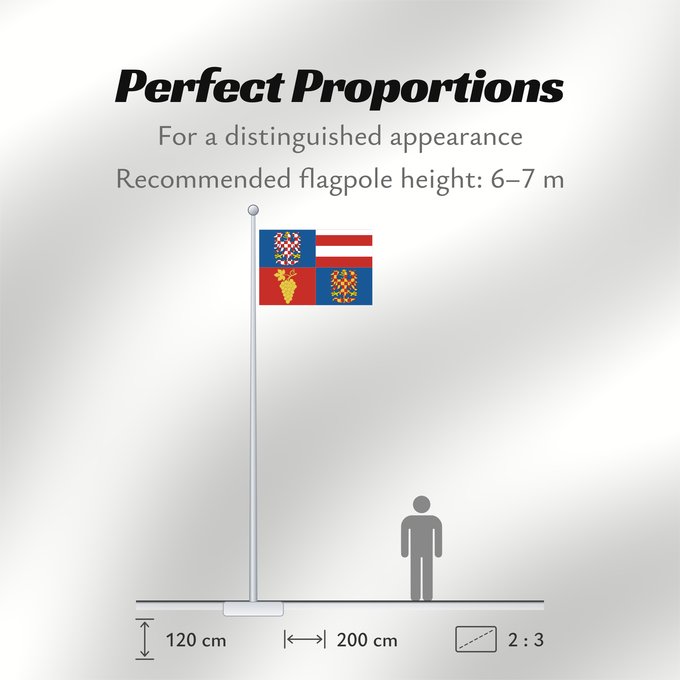 Flag Proportions: South Moravian Region	Région de Moravie du Sud)	Región de Moravia Meridional	Südmährische Region	Moravia meridionale	Jihomoravského kraje