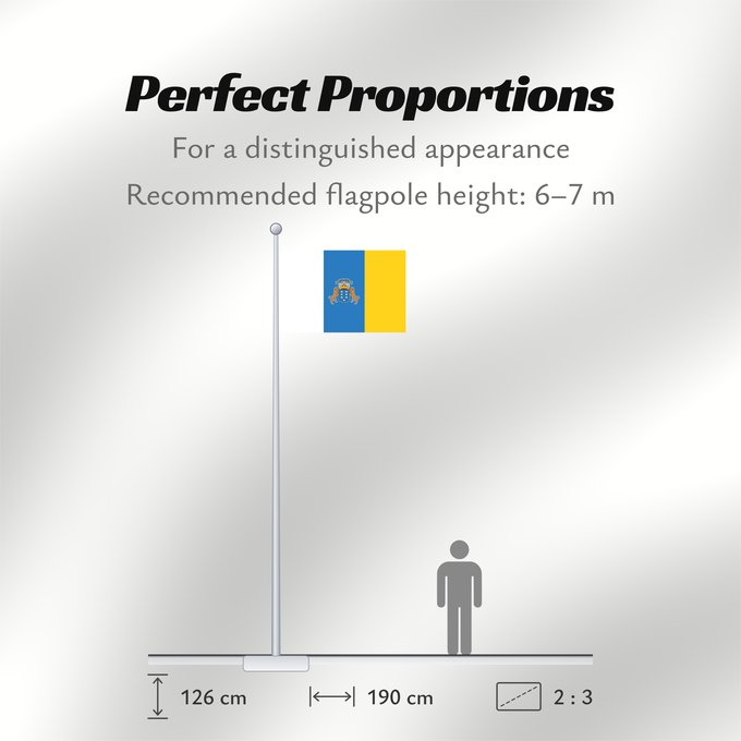 Flag Proportions: Canary Islands Communauté autonome des îles Canaries Espagne Comunidad Autónoma de Canarias España Kanarischen Inseln Isole Canarie カナリア諸島自治州の州旗。