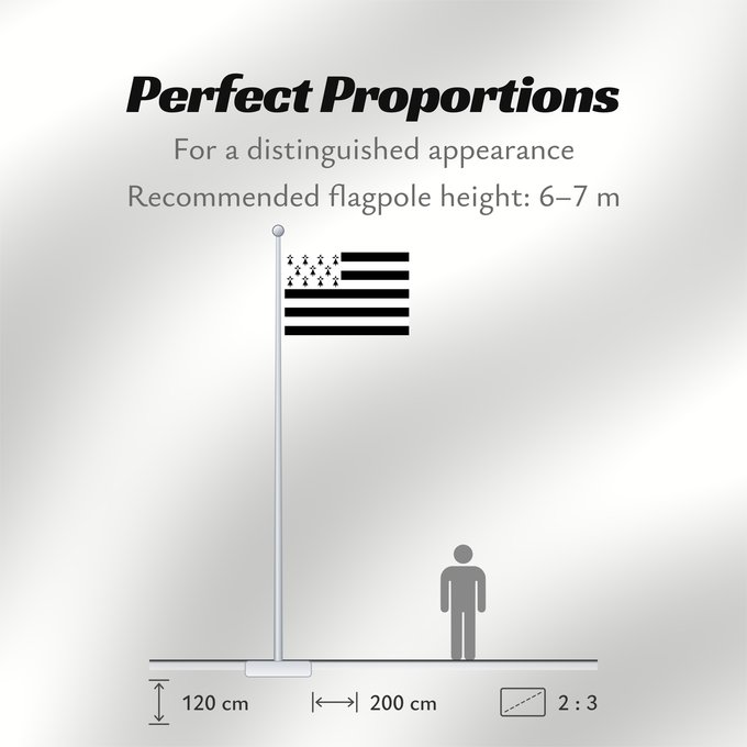 Flag Proportions: Brittany The Gwenn-ha-du, flag of Brittany Le Gwenn-ha-du, drapeau de la Bretagne Spaniel Bretón Bretagna Ar Gwenn-ha-du, banniel Breizh