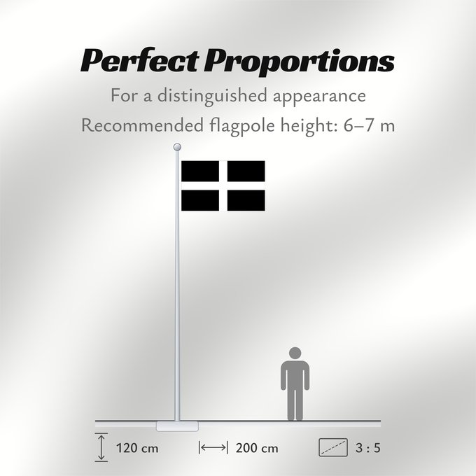 Flag Proportions: Cornwall	Saint Piran s Flag, Flag of Cornwall	Saint Piran, Drapeau des Cornouailles	Cornualles	Cornovaglia	Cornwealla fana	Banniel Sant Piran	Cernyw	Chorn	Peran, Baner Kernow	Cornubiae
