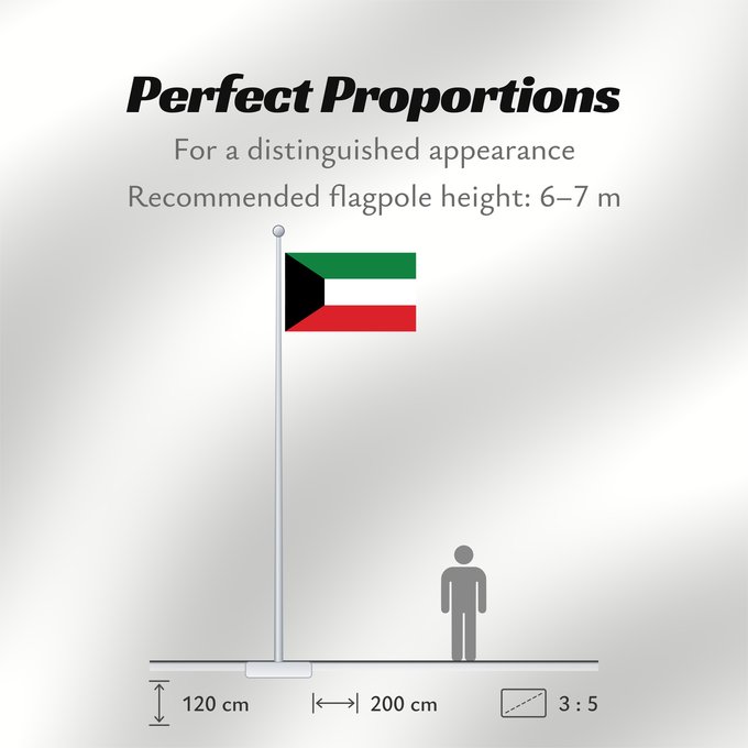 Flag Proportions: Kuwait Koweït Kuwaitlabel QS Les