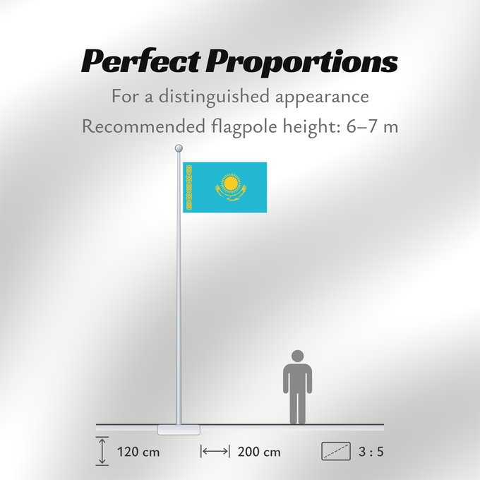 Flag Proportions: Kazakhstan Kazajistán Kasachstan Repubblica del Kazakistan Kazachstan Qazaxıstan Respublikasının Сцяг Казахстана Национално знаме на Казахстан কাজাখস্তানের জাতীয় পতাকা Banniel br Kazakstan Kazahstana Kazachstánu Казахстан Республикин ялавӗ Kazaĥio Ղազախս