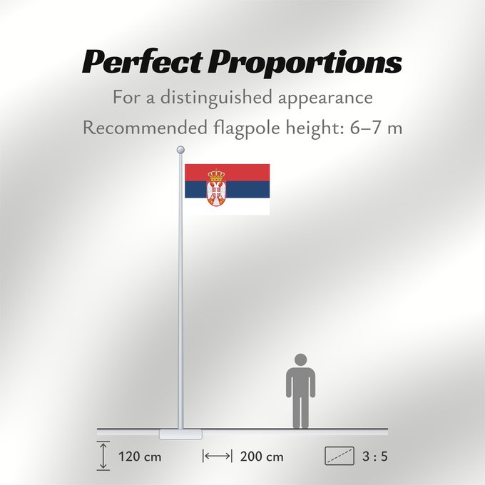 Flag Proportions: Civil Flag of Serbia	Civil flag of Serbia	Serbie	Serbia	Serbien	Narodna zastava Srbije	Nemzeti zászló szerbia	Srbská národná vlajka	Kombëtar i Serbisë