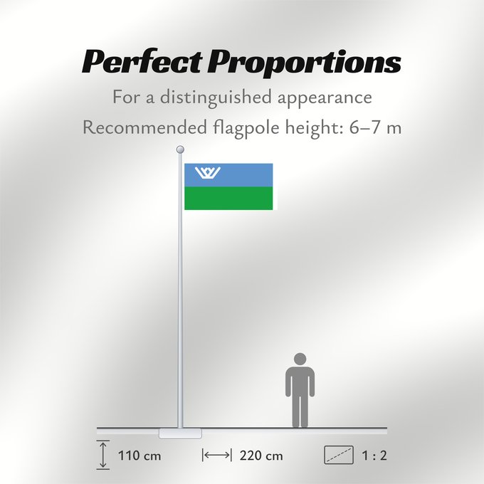 Flag Proportions: Yugra Khanty-Mansi Autonomous Okrug Le district autonome des Khantys-Mansis Iougra distrito autónomo de Janti-Mansi - Yugra Autonome Kreis der Chanten und Mansen Флаг Ханты-Мансийского автономного округа — Югры