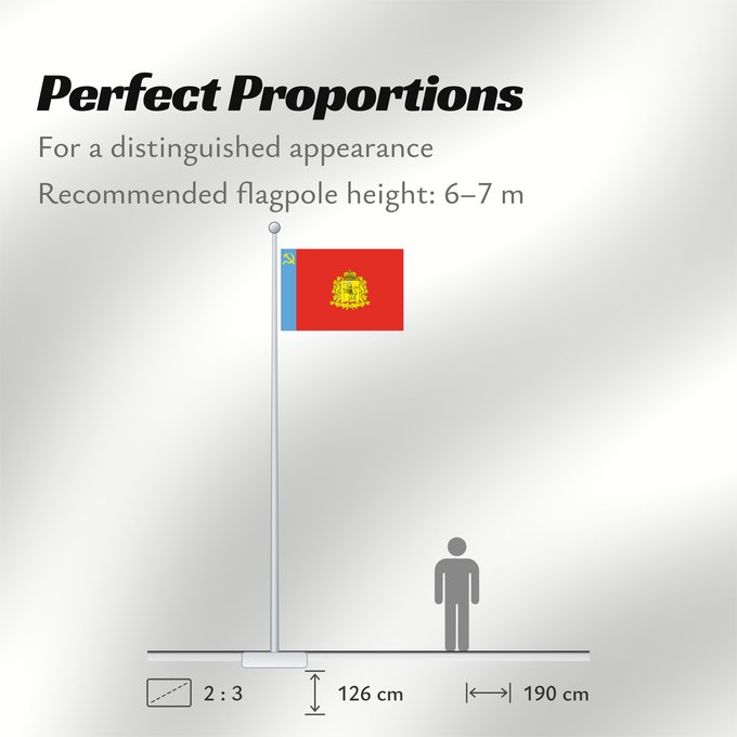 Flag Proportions: Vladimir Oblast	L Oblast de Vladimir	Óblast de Vladímir	Oblast Wladimir	Oblast 'di Vladimir	Vladimirin alueen	Флаг Владимирской области
