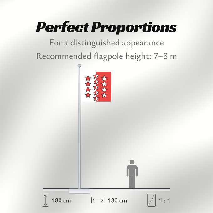 Flag Proportions: Canton of Valais	Canton of Valais  Switzerland	Valais	Wallis	Vallese