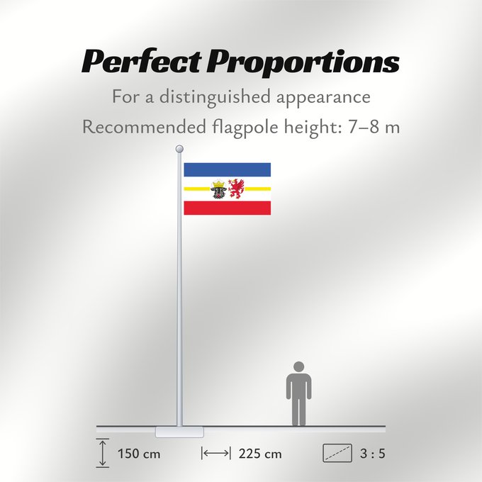 Flag Proportions: Mecklenburg-Western Pomerania	Mecklenburg-Vorpommern	Mecklembourg-Poméranie-Occidentale	Mecklemburgo-Pomerania Occidental	Meclemburgo-Pomerania Anteriore