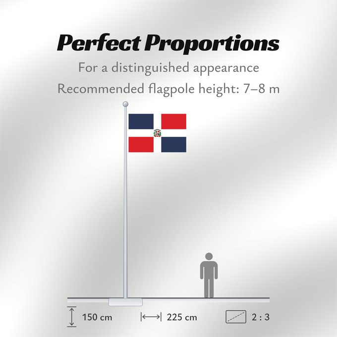 Flag Proportions: Dominican Republic	Dominican Republic has a centered white cross that extends to the edges	République dominicaine	Republica Dominicana	Dominikanischen Republik hat ein zentriertes weißes Kreuz	Repubblica Dominicana	Dominicaanse Republiek	Nacional da Repúb