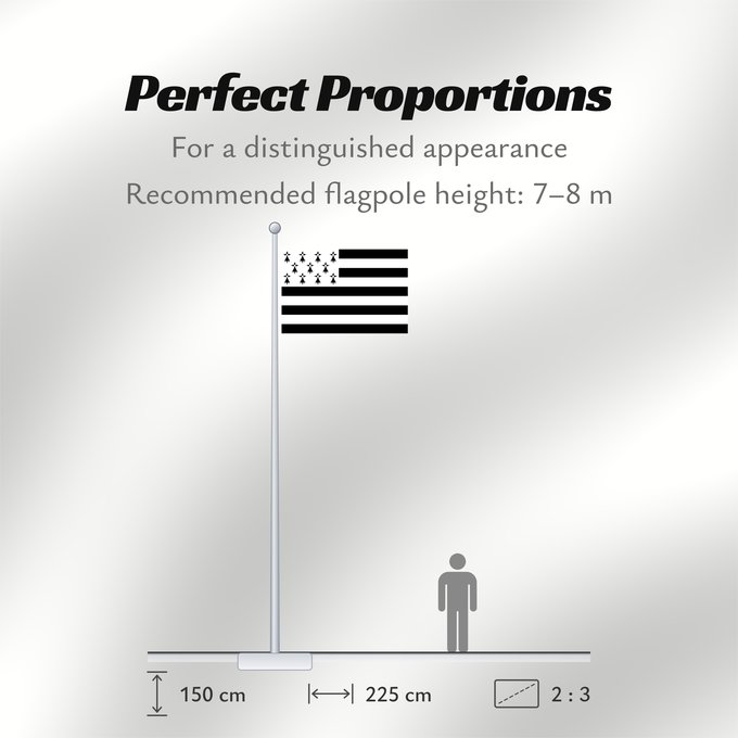 Flag Proportions: Brittany The Gwenn-ha-du, flag of Brittany Le Gwenn-ha-du, drapeau de la Bretagne Spaniel Bretón Bretagna Ar Gwenn-ha-du, banniel Breizh