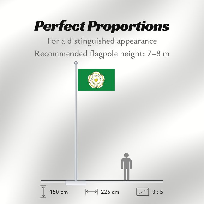 Flag Proportions: Unofficial county flag of North Yorkshire	Unofficial County Flag of North Yorkshire - the White Rose of York on a green ground	Yorkshire du nord	Yorkshire del norte	North Yorkshire	Yorkshire del nord