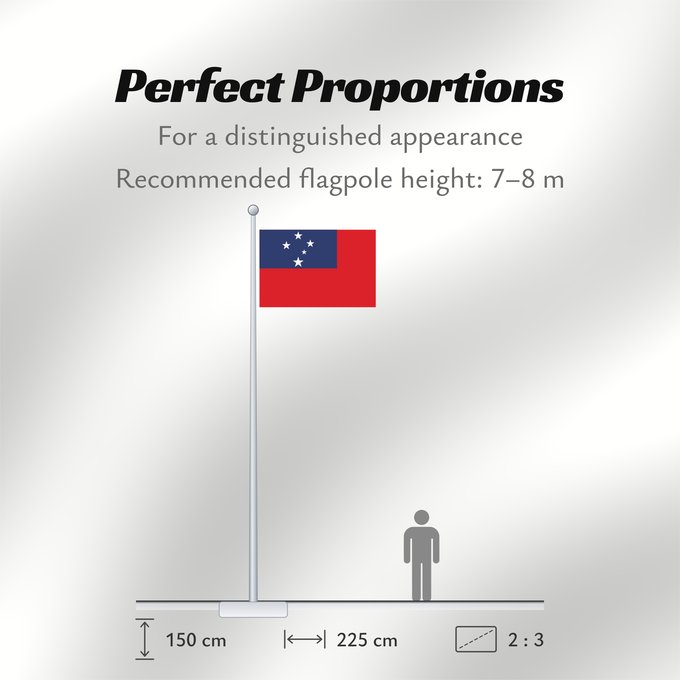 Flag Proportions: Samoa Pīwari o Hāmoa Samoe Fu‘a o Sāmoa