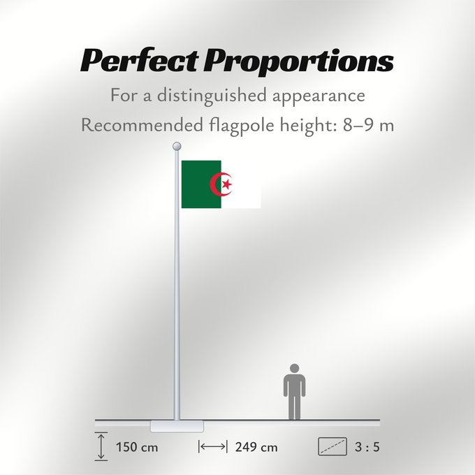Flag Proportions: Algeria L Algérie Argelia Algerien Dell Algeria Algerije Argélia Algierii Vo Algérie علم الجزائر Σημαία της Αλγερίας Alĝerio Algerian דגל אלג יריה Algéria Aljazair アルジェリアの国旗 Asenǧaq n Dzayer 알제리의 국기 Drapèu d Argeria Флаг Алжира Alžirije Algeriets ⴰⵏⴰⵢ ⴰⴷⵣ