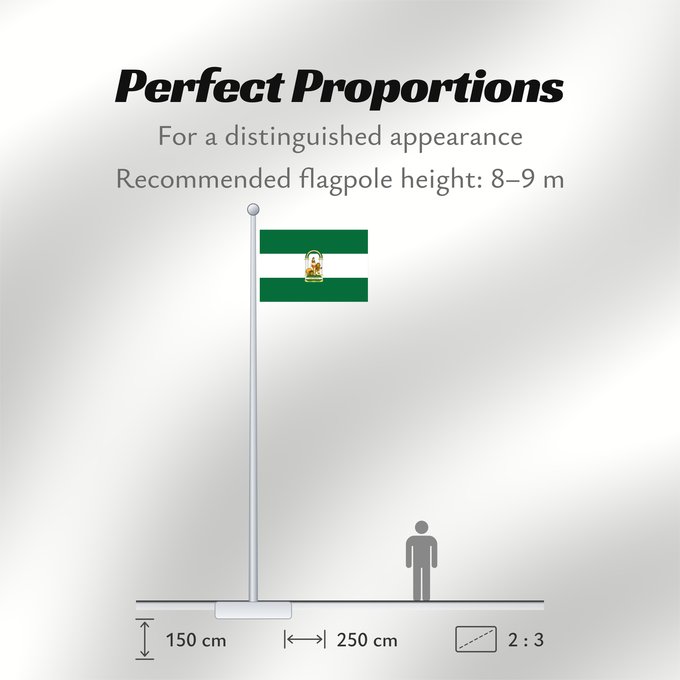 Flag Proportions: Andalucía Autonomous Comunity of Andalusia Spain Andalusia Comunidad Autónoma de Andalucía España
