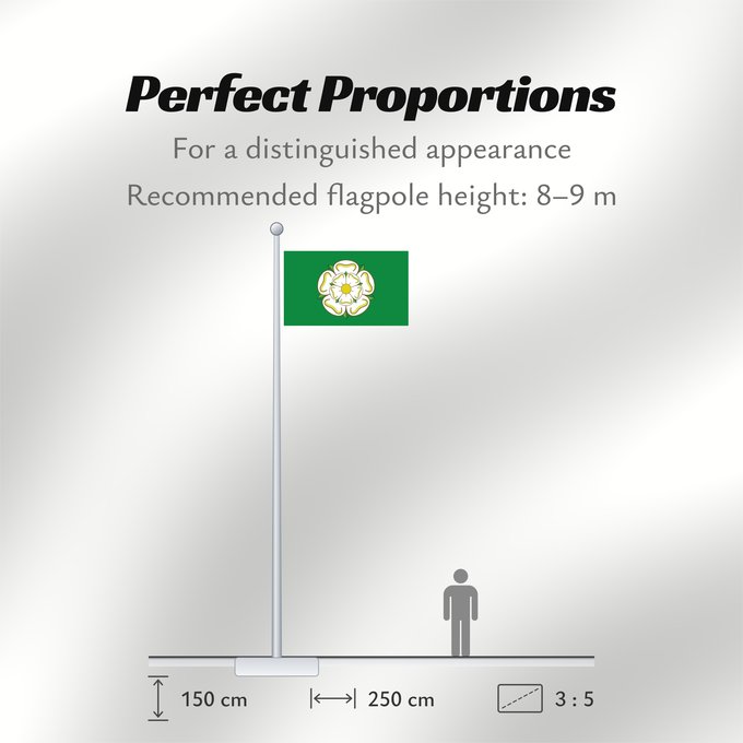 Flag Proportions: Unofficial county flag of North Yorkshire	Unofficial County Flag of North Yorkshire - the White Rose of York on a green ground	Yorkshire du nord	Yorkshire del norte	North Yorkshire	Yorkshire del nord