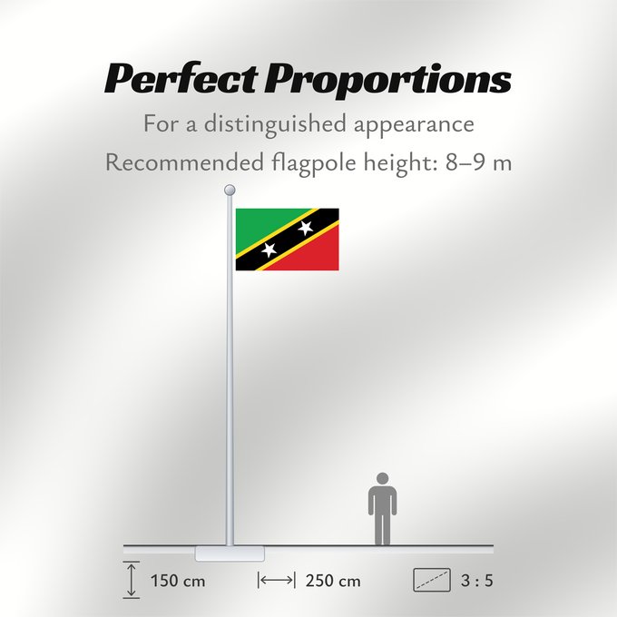 Flag Proportions: Saint Kitts and Nevis Saint-Christophe-et-Niévès San Cristóbal y Nieves St. Kitts und Nevis Saint Kitts e Nevis Saint Kitts a Nevis Shan Críostóir-Nimheas Sen Kitts ha Nevis Флаг Сент-Китса и Невиса Saunt Kitts an Nevis Saint Kittsa in Nevisa