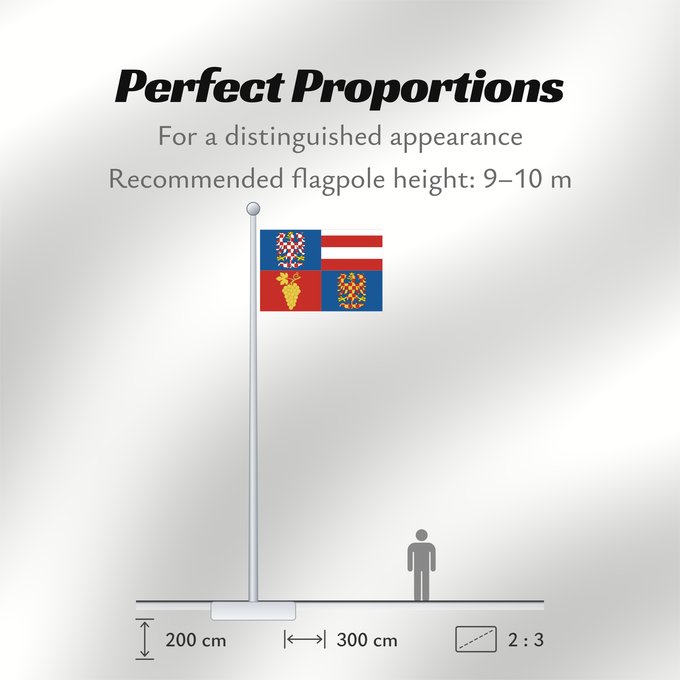 Flag Proportions: South Moravian Region	Région de Moravie du Sud)	Región de Moravia Meridional	Südmährische Region	Moravia meridionale	Jihomoravského kraje