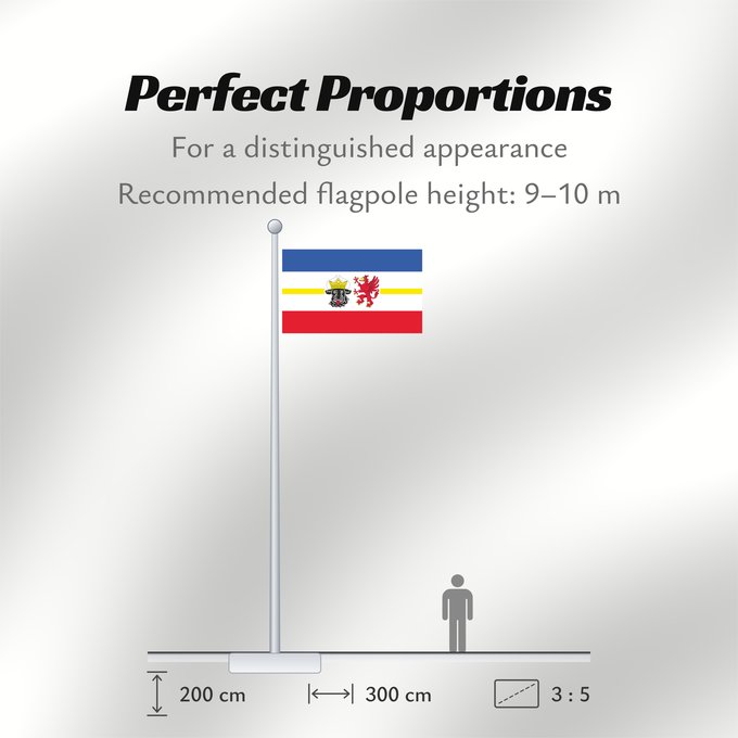 Flag Proportions: Mecklenburg-Western Pomerania Mecklenburg-Vorpommern Mecklembourg-Poméranie-Occidentale Mecklemburgo-Pomerania Occidental Meclemburgo-Pomerania Anteriore