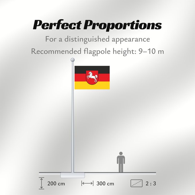 Flag Proportions: Lower Saxony Baja Sajonia Niedersachsen Bassa Sassonia