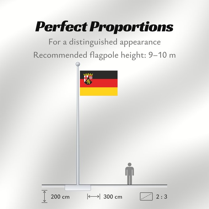 Flag Proportions: Rhineland-Palatinate Civil and state flag of the state Rhineland-Palatinate Rhénanie-Palatinat Renania-Palatinado Zivil- und Landesdienstflagge des Landes Rheinland-Pfalz Renania-Palatinato