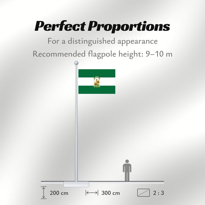 Flag Proportions: Andalucía Autonomous Comunity of Andalusia Spain Andalusia Comunidad Autónoma de Andalucía España