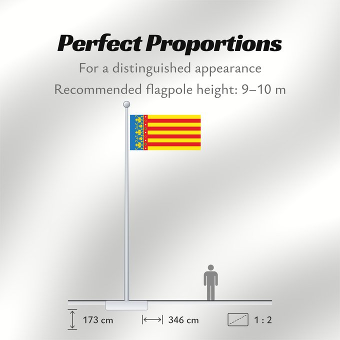 Flag Proportions: Land of Valencia  official	Land of Valencia, 1 2 ratio	Valencia Community	Comunidad Valenciana, proporciones 1 2	Valencian Community	Comunità Valenciana	D o Comunidat Balenziana	Comunidá Valenciana	Comunitat Valenciana, proporcions 1 2	Valentziako Erkideg